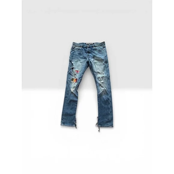 Billionaire Boys Club Moon Trail Jeans Mens 38x32 Blue Excellent Distressed